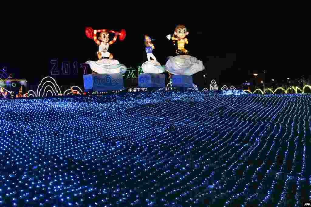 Festival das Lanternas em Taipé em Taiwan