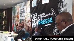 Journaliste en danger (JED) lors d’un atelier sur la décrispation politique en RDC au Katanga, RDC, 13 juin 2018. (Twitter/JED)