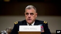Gen. Mark Milley speaks at a Senate Armed Services Committee hearing on Capitol Hill in Washington, July 11, 2019.