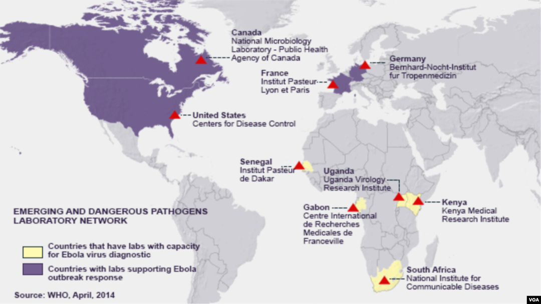 Ebola, labs worldwide, diagnostic and outbreak response