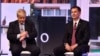 Boris Johnson et Jeremy Hunt lors d'un débat télévisé à Londres le 18 juin 2019.