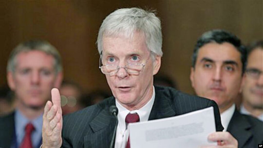 Ryan Crocker, President Barack Obama's choice to become ambassador to Afghanistan, testifies before the Senate Foreign Relations Committee hearing on his nomination, on Capitol Hill in Washington, DC, June 8, 2011