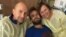 Pyotr Verzilov's parents visit him at Charite Hospital in Berlin, Germany, in this handout photo obtained Sept. 22, 2018. Cinema for Peace Foundation/Handout via Reuters. 