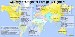 Graphic: Country of Origin for Foreign IS Fighters. This chart includes estimates for the 50 countries for which sufficient data and/or reliable government estimates were available. Source: International Center for the Study of Radicalization and Politica