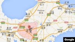 山东半岛平度地理位置图 (来源:谷歌地图)