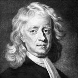 A portrait of Isaac Newton