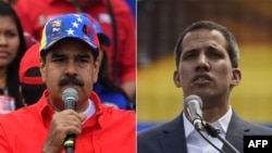 合成图片 - 委内瑞拉总统马杜罗（左）和宣布自己为委内瑞拉临时领导人的瓜伊多（右）