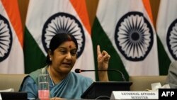 بھارتی وزیر خارجہ سمشا سوراج (فائل فوٹو)