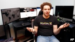 British IT expert Marcus Hutchins, who has been branded a hero for slowing down the WannaCry global cyber attack, speaks during an interview in Ilfracombe, England, May 15, 2017. Hutchins thwarted the virus that took computer files hostage around the world, including the British National Health computer network. 
