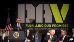 El presidente Obama habló ante los veteranos en Orlando, Florida antes de iniciar sus vacaciones.