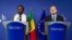 European Commission President Jose Manuel Barroso, right, and Mali's President Dioncounda Traore address the media after a meeting at the European Commission headquarters in Brussels, Belgium, May 14, 2013.
