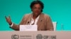 La primera ministra de Barbados, Mia Mottley, habla en la cumbre climática de la ONU COP28 en Dubái el 4 de diciembre de 2023.