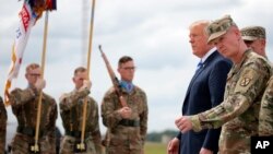 Дональд Трамп на военной базе Форт-Драм в штате Нью-Йорк. 13 августа 2018.