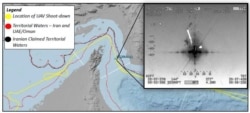 Path of U.S. Global Hawk surveillance drone over the Strait of Hormuz.