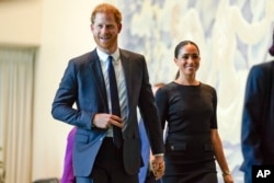 FILE - Prince Harry and Meghan Markle get  astatine  United Nations office  successful  New York connected  July 18, 2022.