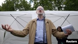 Britain's opposition Labour Party leader Jeremy Corbyn speaks at an anti-racism rally in London, Britain, July 2, 2016.