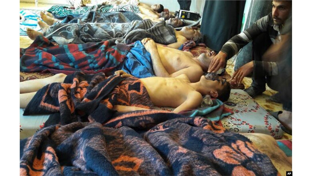 Kimyoviy qurol qurbonlari, Idlib, Suriya, 4-aprel, 2017-yil.