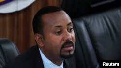 FILE - Ethiopia’s Prime Minister Abiy Ahmed speaks during a session with the Members of the Parliament in Addis Ababa, Ethiopia, Oct. 22, 2019.