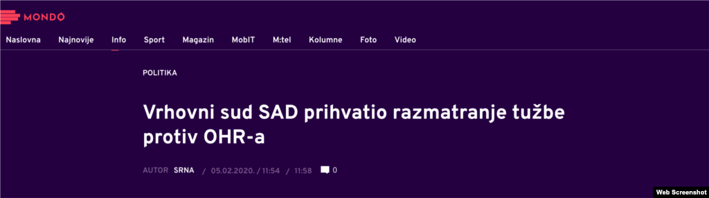 Lažna vijest na portalu Mondo