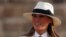 U.S. first lady Melania Trump tours the pyramids of Egypt in Cairo, Egypt, Oct. 6, 2018. 