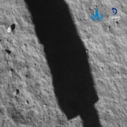 An image taken by the Chang'e 5 spacecraft after its landing on the moon is seen in this handout provided by China National Space Administration.