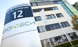 The exterior view of the headquarters of the German biotechnology company BioNTech is seen in Mainz, Germany, Nov. 9, 2020.