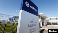 Kantor pabrik pembuat pesawat terbang Eropa, Airbus SE di Blagnac, dekat Toulouse, Perancis. 