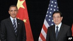 U.S. President Barack Obama meets with China's President Hu Jintao, Beijing, Jan 11, 2011