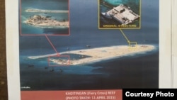 Philippine military's images of China's reclamation in the Spratlys, Kagitingan Reef, April 11, 2015. (Armed Forces of the Philippines)