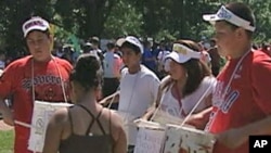 Pro-immigration activists gathered near the White House