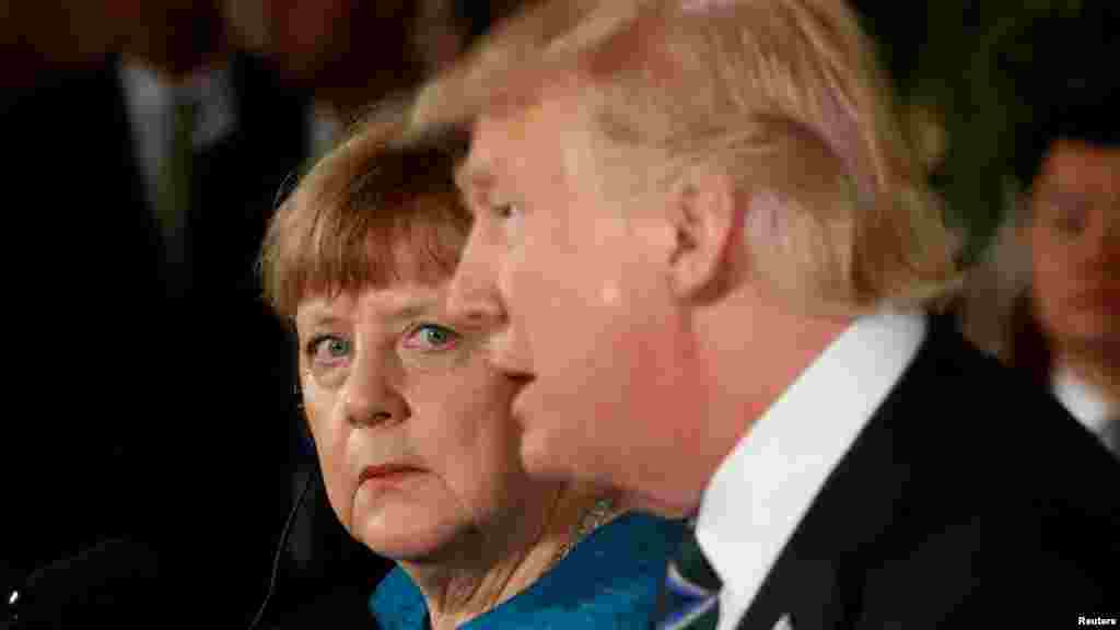 የዩናይትድ ስቴትስ ፕሬዚዳንት ዶናልድ ትረምፕ የጀርመን ቻንስለር አንጌላ ሜርከል