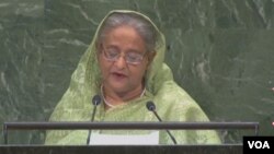 Bangladesh Prime Minister Sheikh Hasina addressing at the 73rd` United Nations General Assembly.
