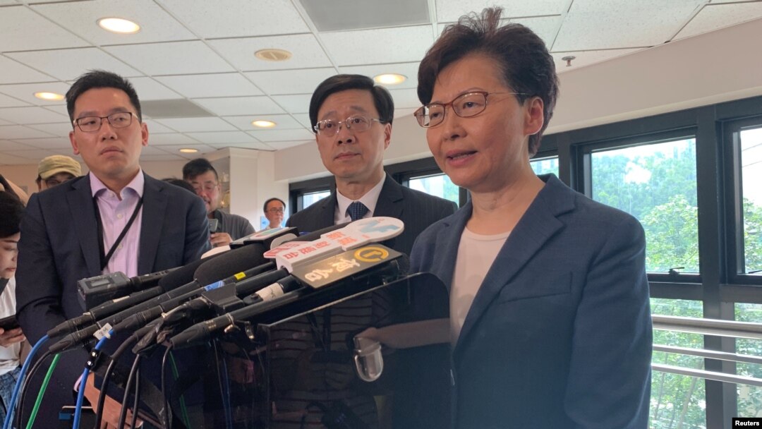 Bà Carrie Lam phát biểu hôm 15/7/2019.