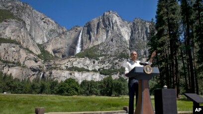 奥巴马在优胜美地谈国家公园和气候变化