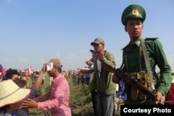 Ảnh chụp tại hiện trường vụ 'xô xát' giữa người Việt và Campuchia ở biên giới hai nước hôm 28/6/2015.