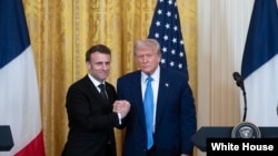 Emmanuel Macron and Trump