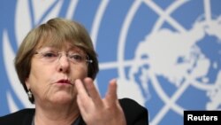 U.N. High Commissioner for Human Rights Michelle Bachelet attends a news conference at the United Nations in Geneva, Switzerland, Dec. 5, 2018. 