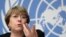 U.N. High Commissioner for Human Rights Michelle Bachelet attends a news conference at the United Nations in Geneva, Switzerland, Dec. 5, 2018. 