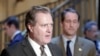 FILE - House Intelligence Chair Mike Turner, R-Ohio, left, speaks with reporters on Capitol Hill in Washington, Feb. 15, 2024.