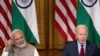 US President Joe Biden and India's Prime Minister Narendra Modi wait for a meeting with senior officials and CEOs of American and Indian companies, in the East Room the White House in Washington, DC, on June 23, 2023. (Photo by Brendan Smialowski / AFP)