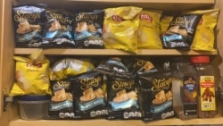I've stocked up on my favorite potato and pita chips, which I ordered online from Amazon, just in case I need to shelter in place. (Photo: Celia Mendoza / VOA)