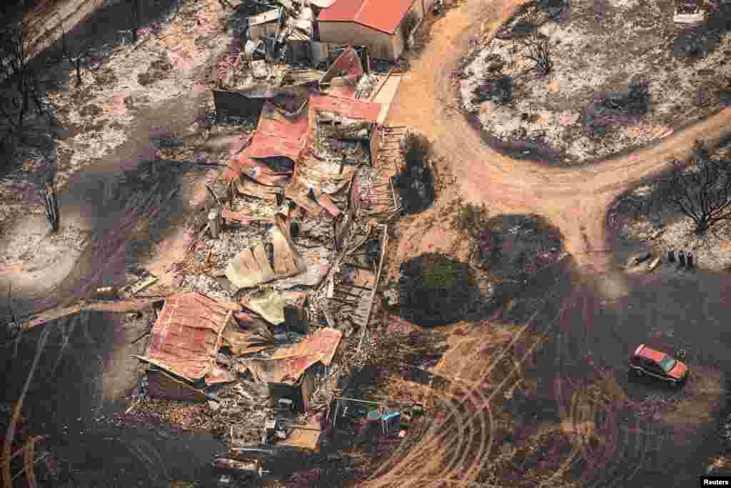 Property damaged by the East Gippsland fires in Sarsfield, Victoria, Australia.