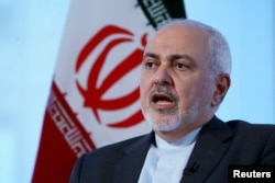 FILE - Iran's Foreign Minister Mohammad Javad Zarif sits for an interview with Reuters in New York, April 24, 2019.