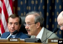 FILE - House Foreign Affairs Committee's ranking member Rep. Eliot Engel, D-N.Y., speaks during a hearing at Capitol Hill in Washington, Oct. 11, 2017.