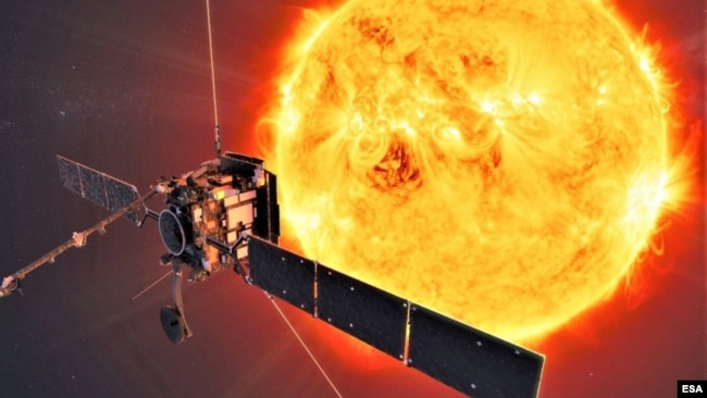 This artist's illustration shows an image of the Solar Orbiter, a joint project of NASA and the European Space Agency (ESA), which was designed to capture the first images of the Sun’s north and south poles. (Image Credit: ESA/ATG Medialab)