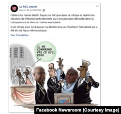 Facebook a fermé ce compte utilisé pour influencer l'élection en Afrique, le 16 mai 2019. (Facebook Newsroom)