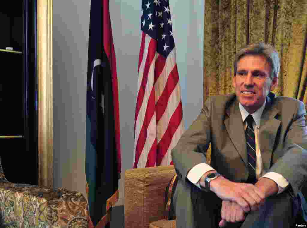 Christopher Stevens, the U.S. ambassador to Libya, was killed along with three of his staff on September 11, 2012 during a demonstration at the U.S. consulate in Benghazi.&nbsp; This photo was taken at his home in Tripoli, June 28, 2012. 