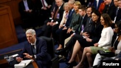 Supreme Court nominee Neil Gorsuch testifies before the Senate Judiciary Committee at his confirmation hearing on Capitol Hill in Washington, March 22, 2017.