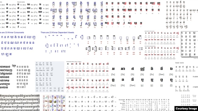 Screenshot of Khmer alphabet on Google.