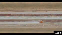 Jupiter's famous Giant Red Spot is seen in this image from the Hubble Space Telescope.